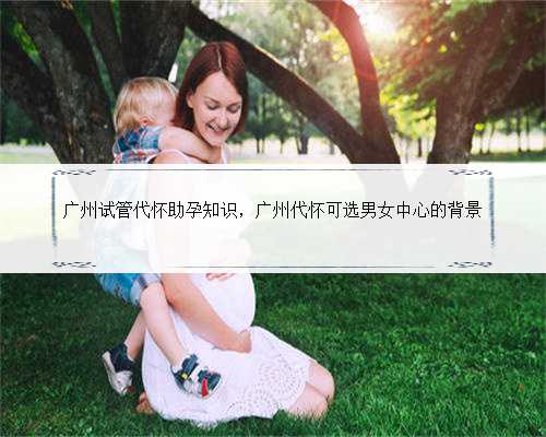 广州试管代怀助孕知识，广州代怀可选男女中心的背景
