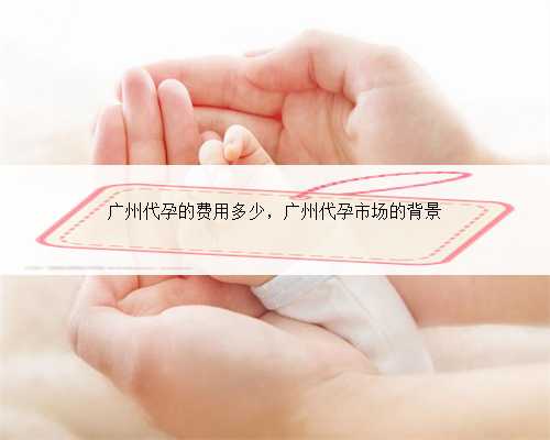 广州代孕的费用多少，广州代孕市场的背景